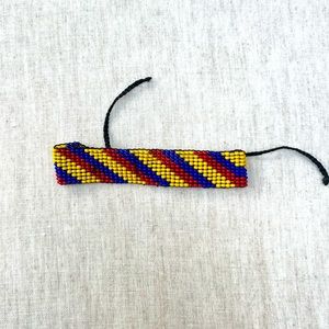 Handmade bracelet by the Wayuu Indigenous People of Colombia